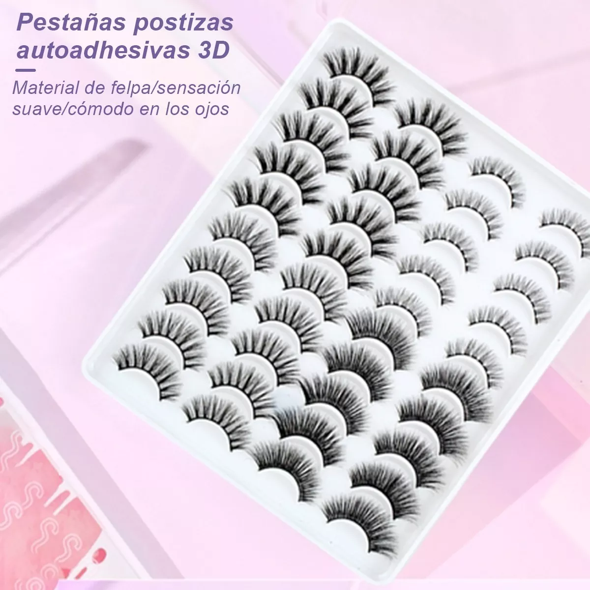 Foto 2 | Kit de Pestañas Postizas BELUG 3D Mixtas de Visón Natural 20 Pares