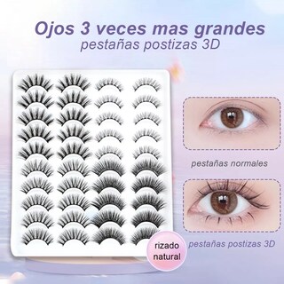 Foto 3 | Kit de Pestañas Postizas BELUG 3D Mixtas de Visón Natural 20 Pares