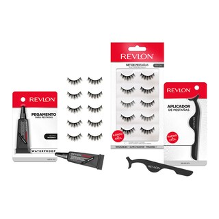 Foto 3 | Set de 5 Pares de Pestañas con Aplicador y Pegamento Transparente Revlon 4