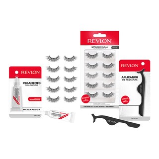 Foto 3 | Set de 5 Pares de Pestañas Revlon 3 con Aplicador y Pegamento Transparente