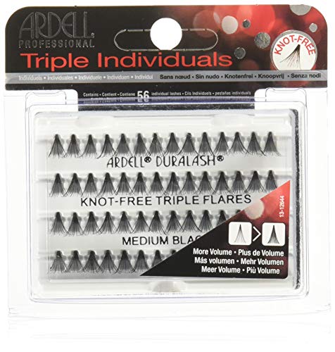 Pestañas Ardell Triple Individuales Sin Nudos, Medianas, Col - Venta Internacional.