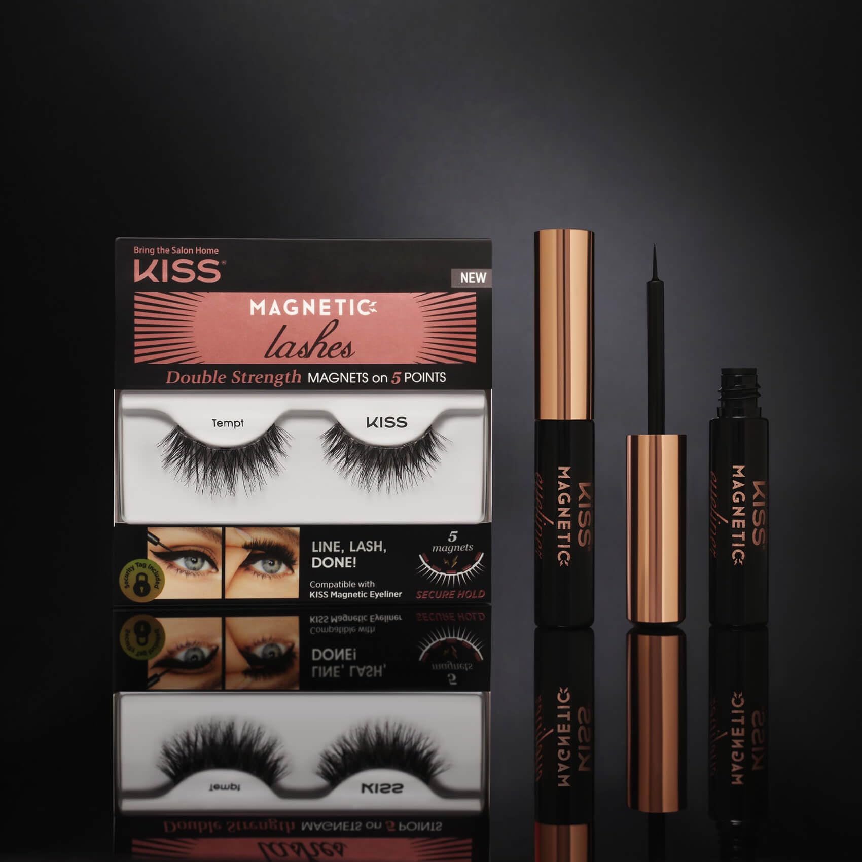 Foto 6 pulgar | Pestañas Postizas Kiss Magnetic Lashes Tempt, 1 Par, Negras - Venta Internacional.