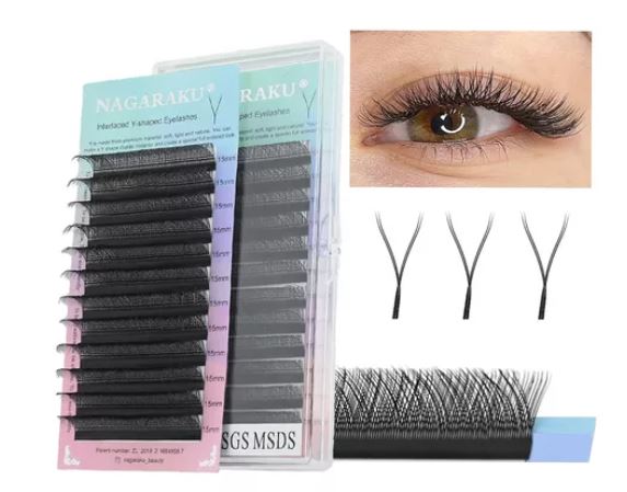 Foto 3 pulgar | Paquete De Extensiones De Pestañas Con Diseño En Y.