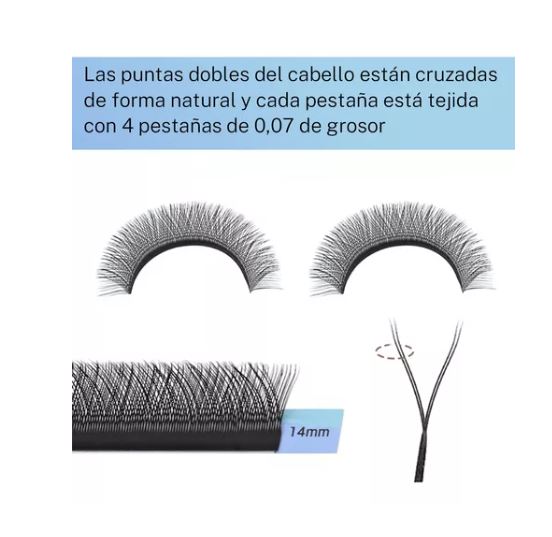 Foto 3 | Paquete De Extensiones De Pestañas Con Diseño En Y.