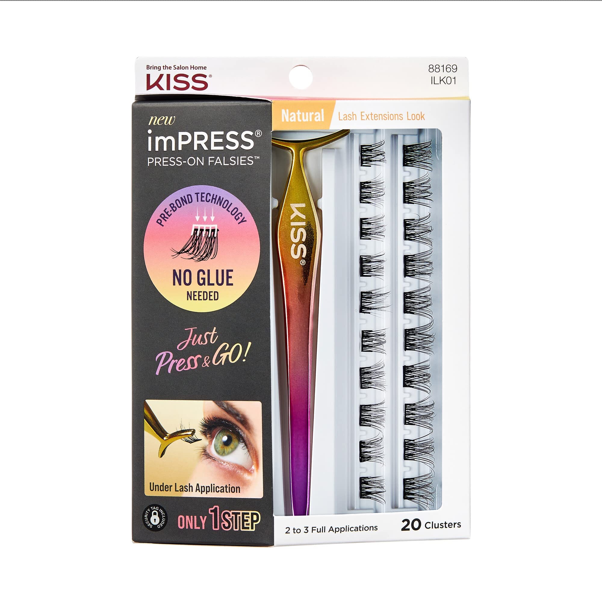 Foto 2 pulgar | Pestañas Postizas Kiss Impress en Racimos de Pestañas Postizas de 12 mm - Venta Internacional