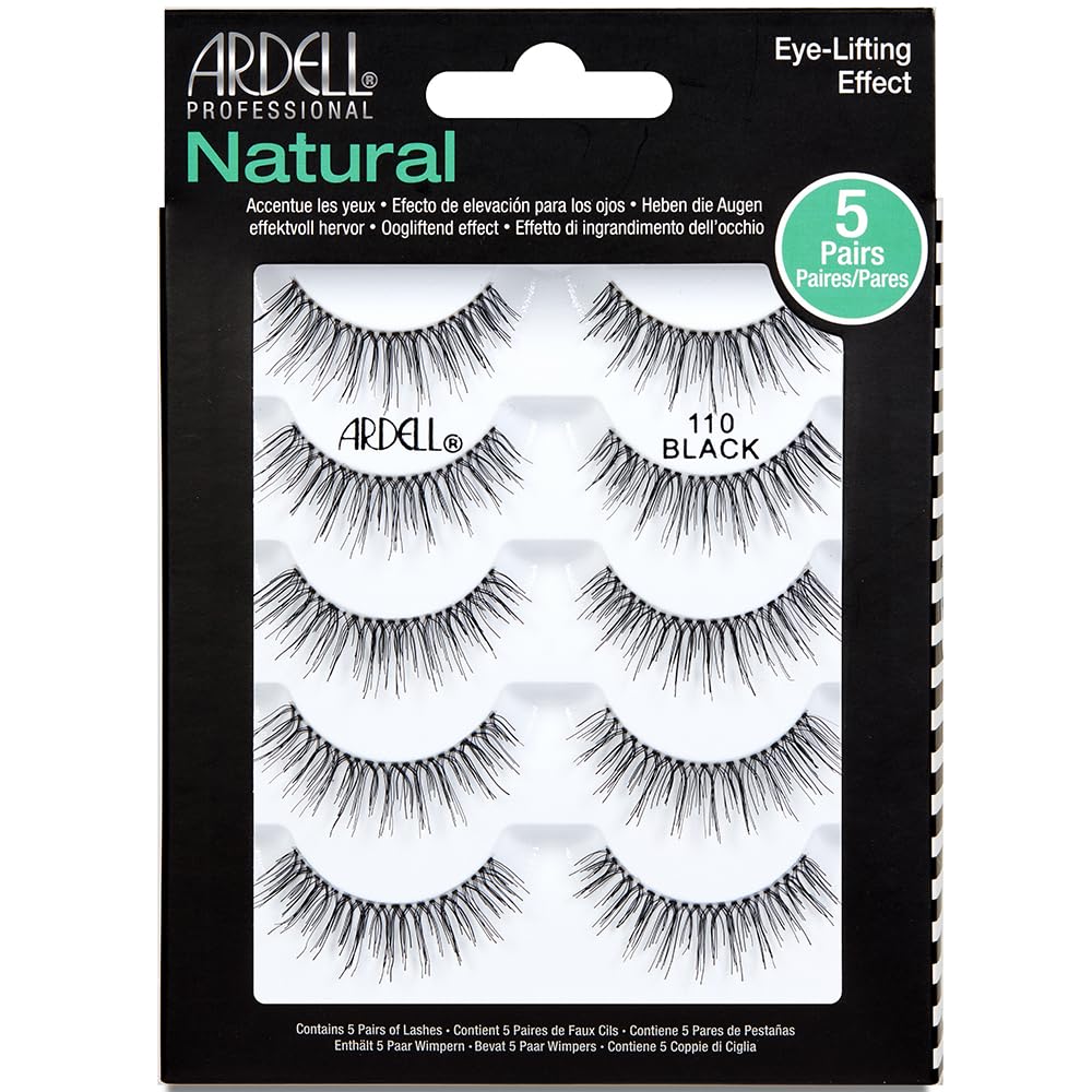 Pestañas Postizas Ardell Natural 110 Negras 5 Pares - Venta Internacional