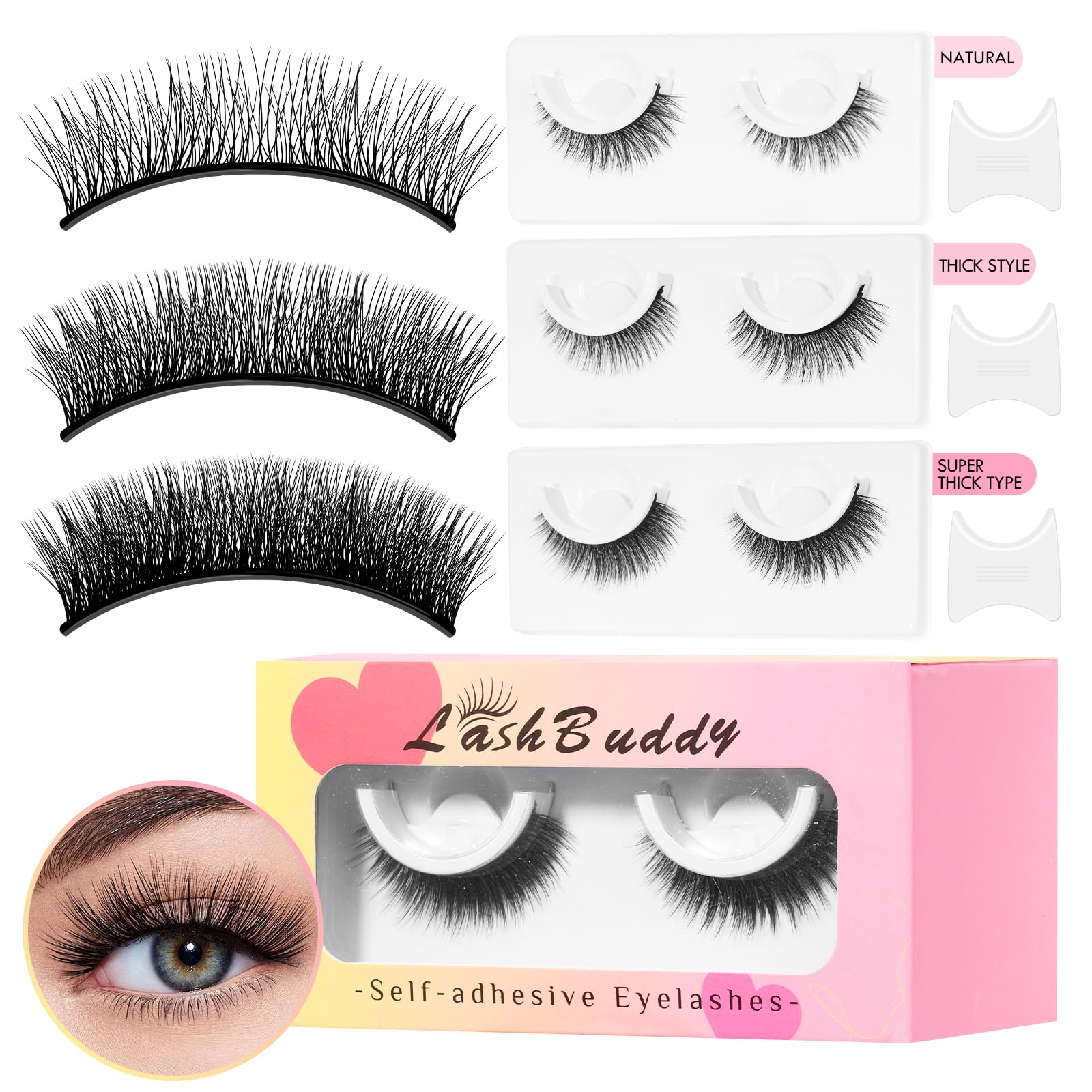 Foto 2 pulgar | Pestañas Postizas Lash Buddy Autoadhesivas Para Mujer - Venta Internacional