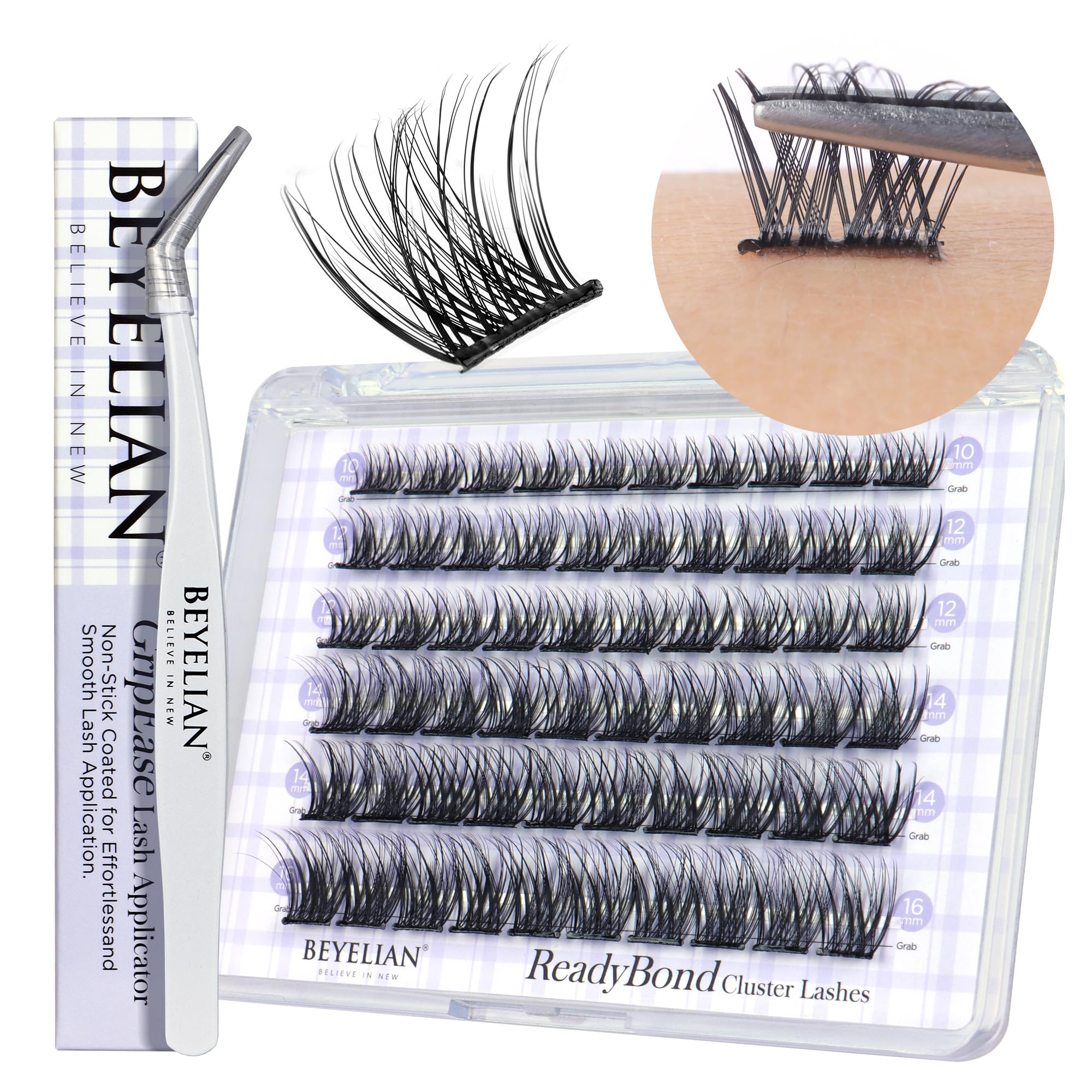 Kit De Racimos De Pestañas Autoadhesivos Beyelian D+ Curl, 60 Unidades - Venta Internacional.