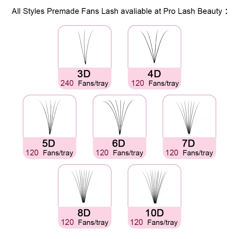 Foto 7 pulgar | Extensiones De Pestañas Con Volumen Prefabricadas Pro Lashbeauty 7d-c 0.07 14 Mm - Venta Internacional.