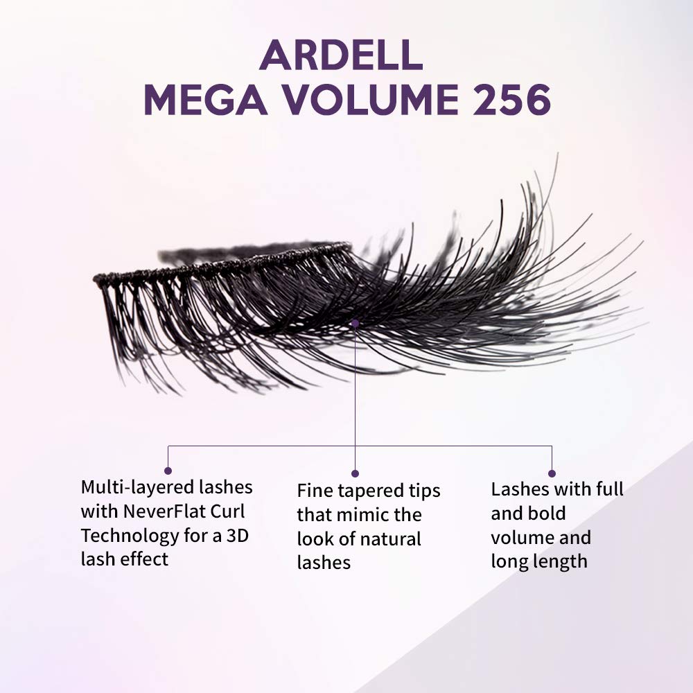 Foto 3 | Pestañas Postizas Ardell Mega Volume Lash 256 Con Rizo (paquete De 4) - Venta Internacional.