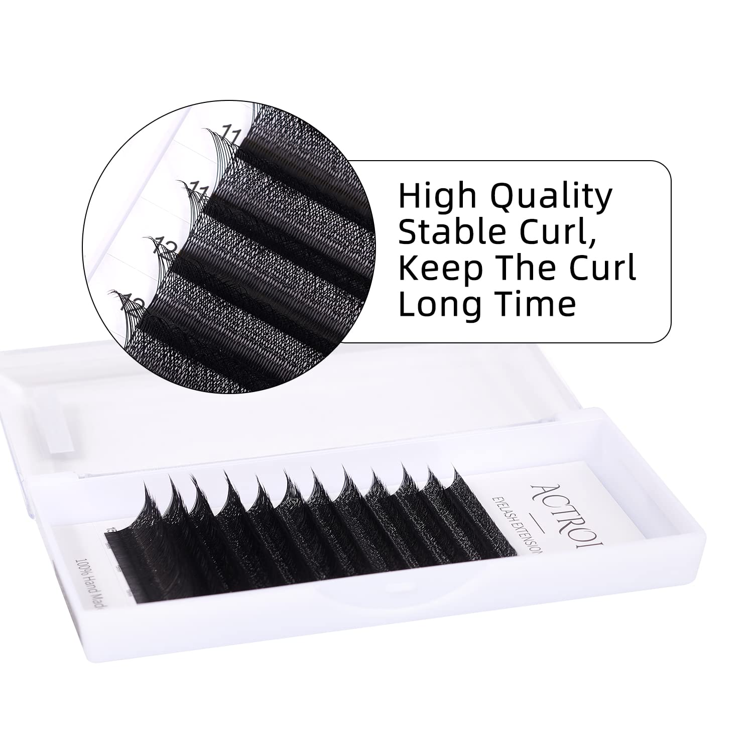 Foto 5 pulgar | Extensiones De Pestañas Actrol W 3d Volume 0.07d Curl 12 Mm Negras - Venta Internacional.