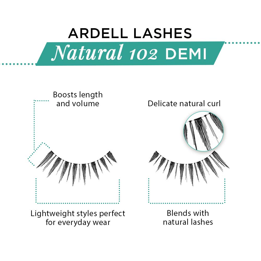 Foto 5 pulgar | Pestañas Postizas Ardell Natural Lashes 102 Black Demi (paquete De 4) - Venta Internacional.