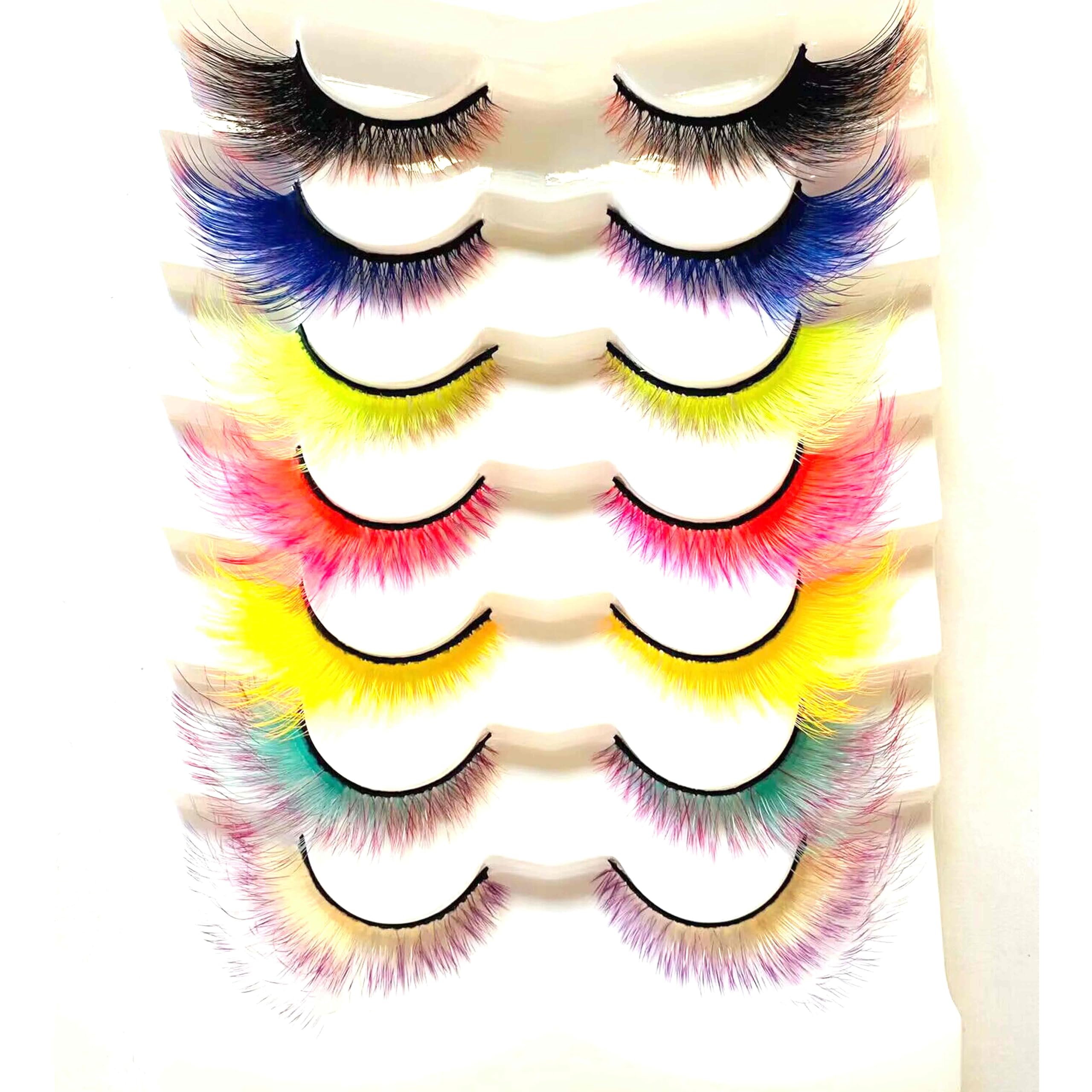 Pestañas Postizas Color Sunniess Ombre Cateye, 7 Pares (7ce-00) - Venta Internacional.