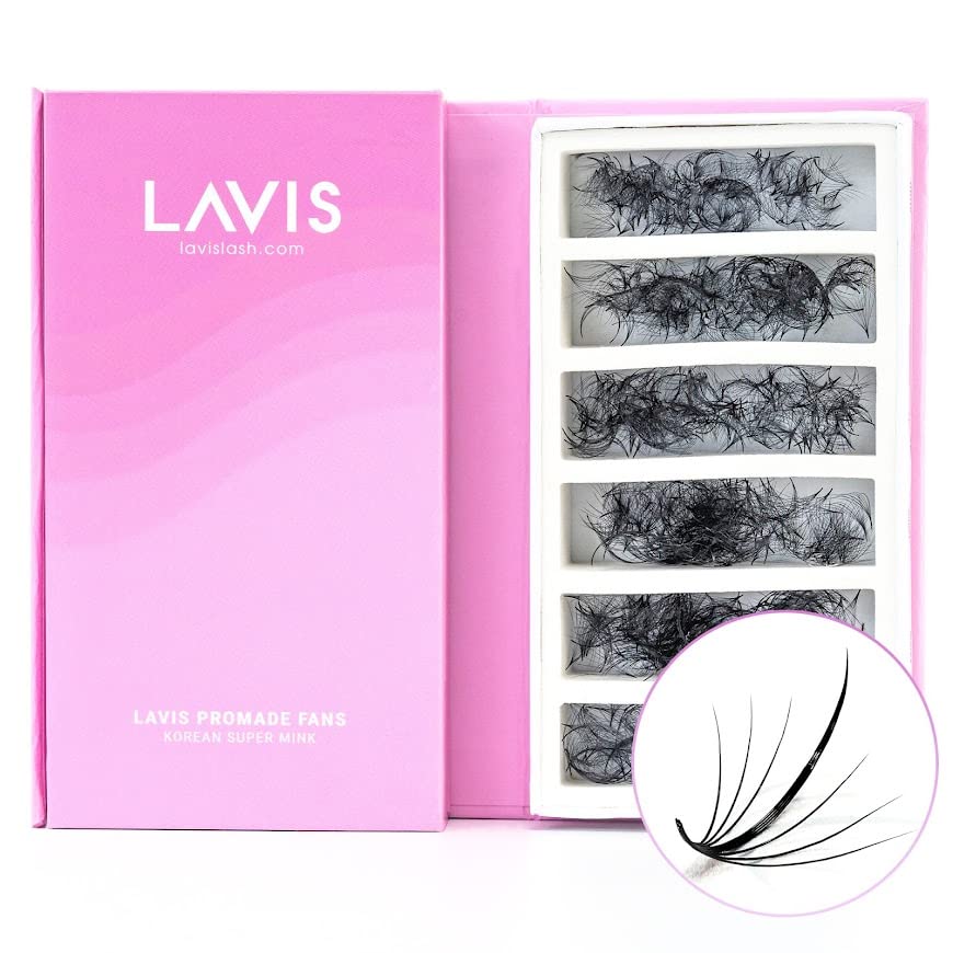 Extensión De Pestañas Lavislash 1500 Premium Promade Fans 7d 0.07 Mm - Venta Internacional.