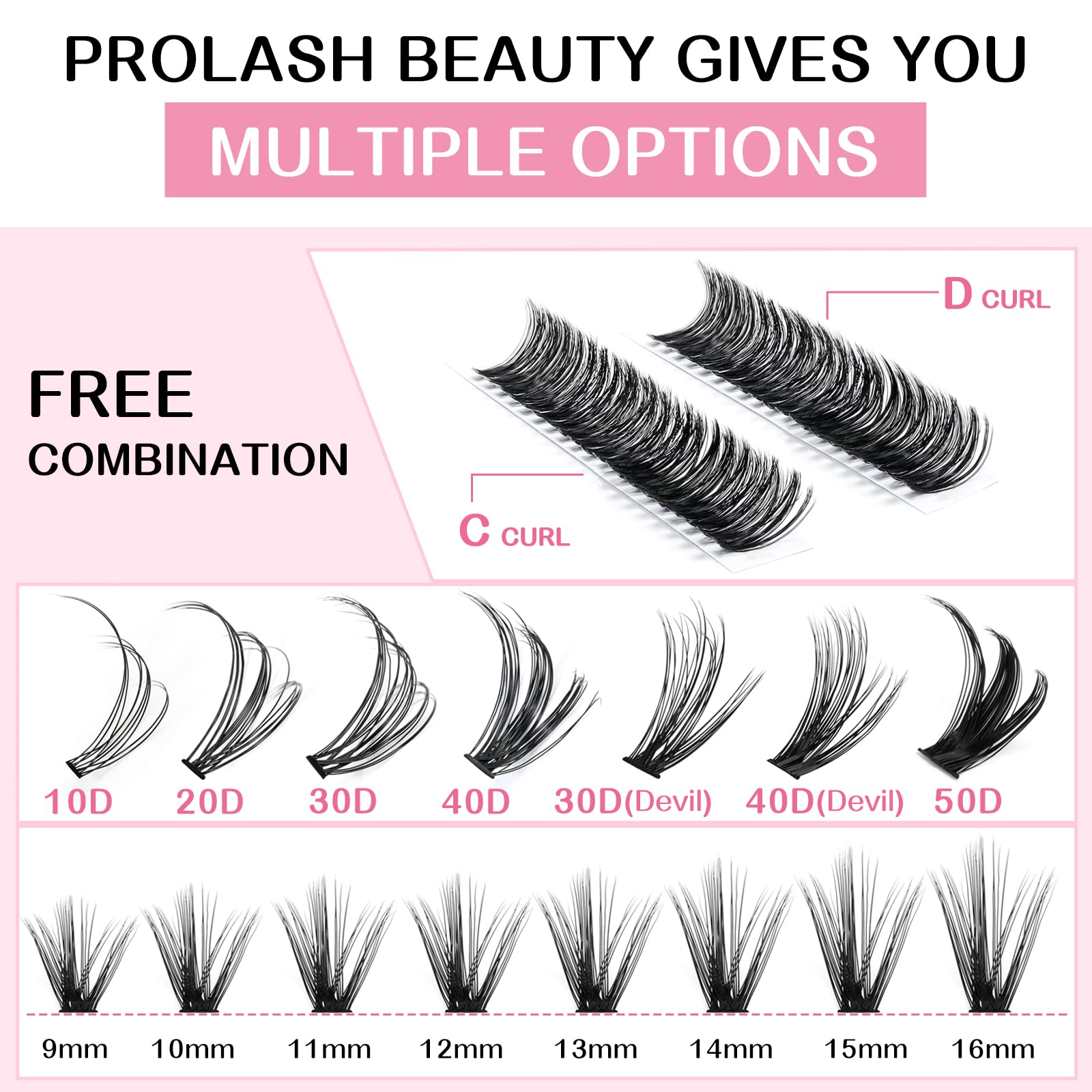 Foto 4 pulgar | Individual Lashes Pro Lashbeauty, 280 Unidades, 10 D, 20 D, C D, Rizo - Venta Internacional.