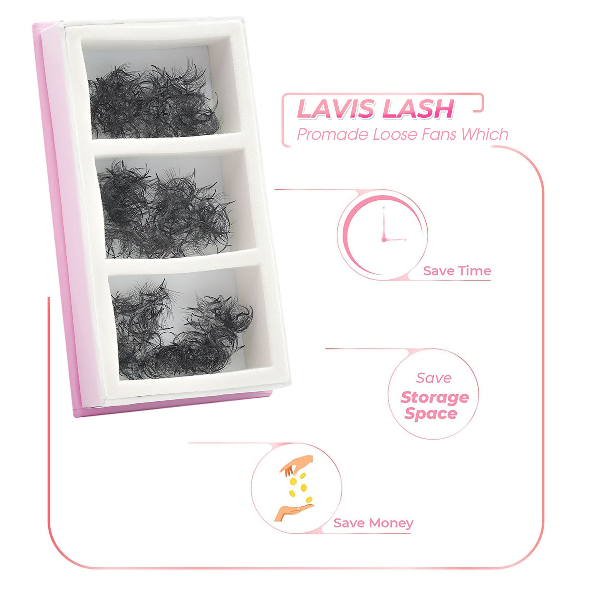 Foto 4 | Extensión De Pestañas Lavislash 1000 Promade Fans 7d 0.07 Mm D Curl - Venta Internacional.