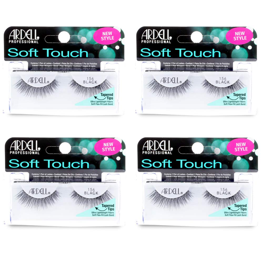 Pestañas Postizas Ardell Soft Touch 156 Negras (paquete De 4) - Venta Internacional.