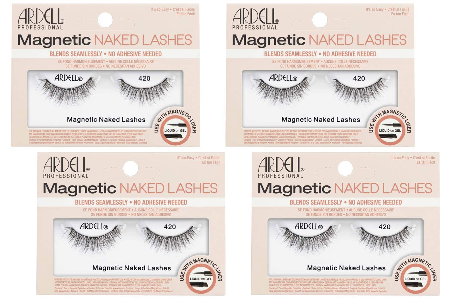 Foto 3 pulgar | Pestañas Postizas Ardell Magnetic Naked Lashes 420, Paquete De 4 - Venta Internacional.