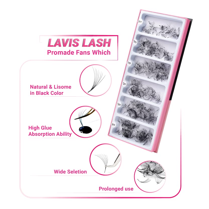 Foto 8 pulgar | Extensiones De Pestañas Lavislash 1000 Promade Fans Volume 10d - Venta Internacional.
