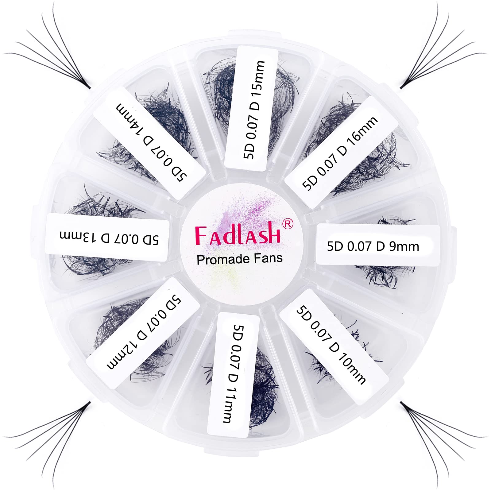 Extensiones De Pestañas Fadlash Premade Fans 5d-0.07d 9-16 Mm - Venta Internacional.