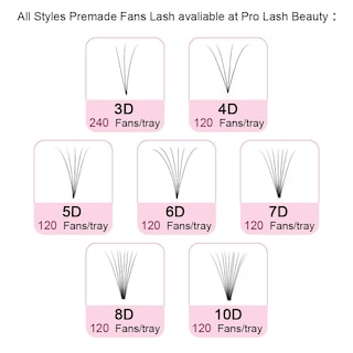 Foto 7 | Extensiones De Pestañas Con Volumen Prefabricadas Pro Lashbeauty 5d-c 0.10 16 Mm - Venta Internacional.