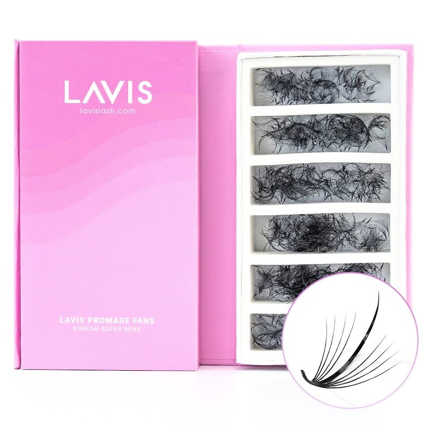 Extensión De Pestañas Lavislash 1500 Premium Promade Fans 9-14 Mm - Venta Internacional.