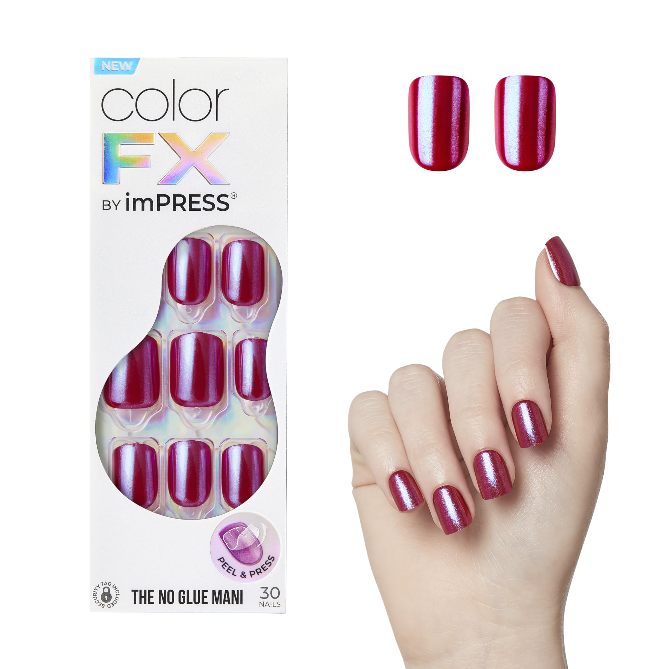 Presiona Uñas Impress Kiss Color Fx This City Rojo Oscuro - Venta Internacional.