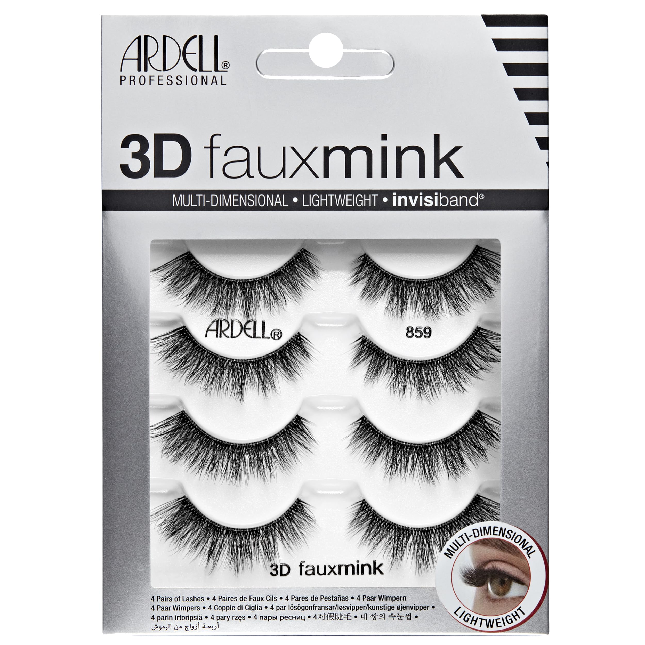 Pestañas Postizas Ardell 3d Faux Mink 859, 4 Pares - Venta Internacional.