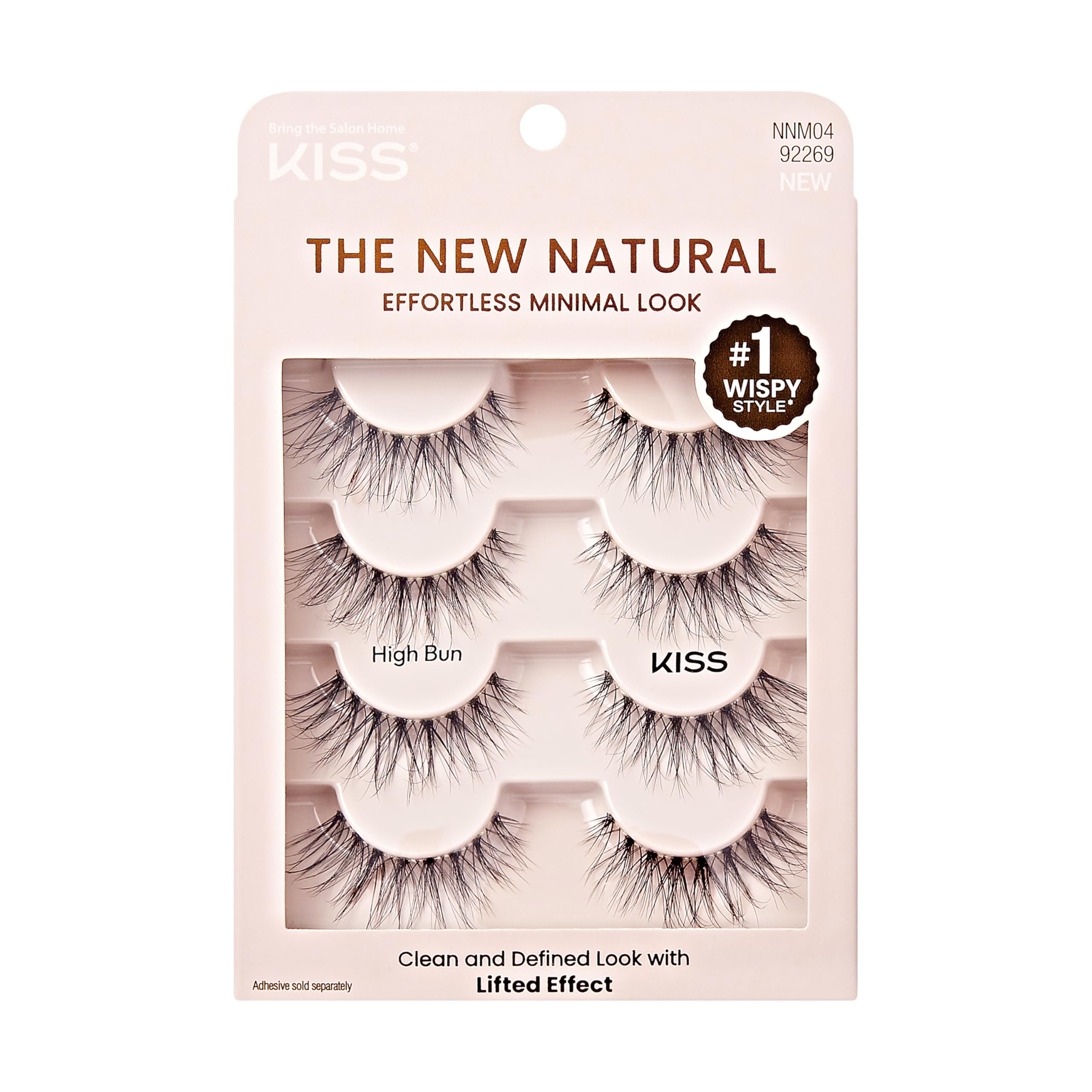 Foto 2 pulgar | Pestañas Postizas Kiss The New Natural High Bun 12 Mm, 4 Pares - Venta Internacional.
