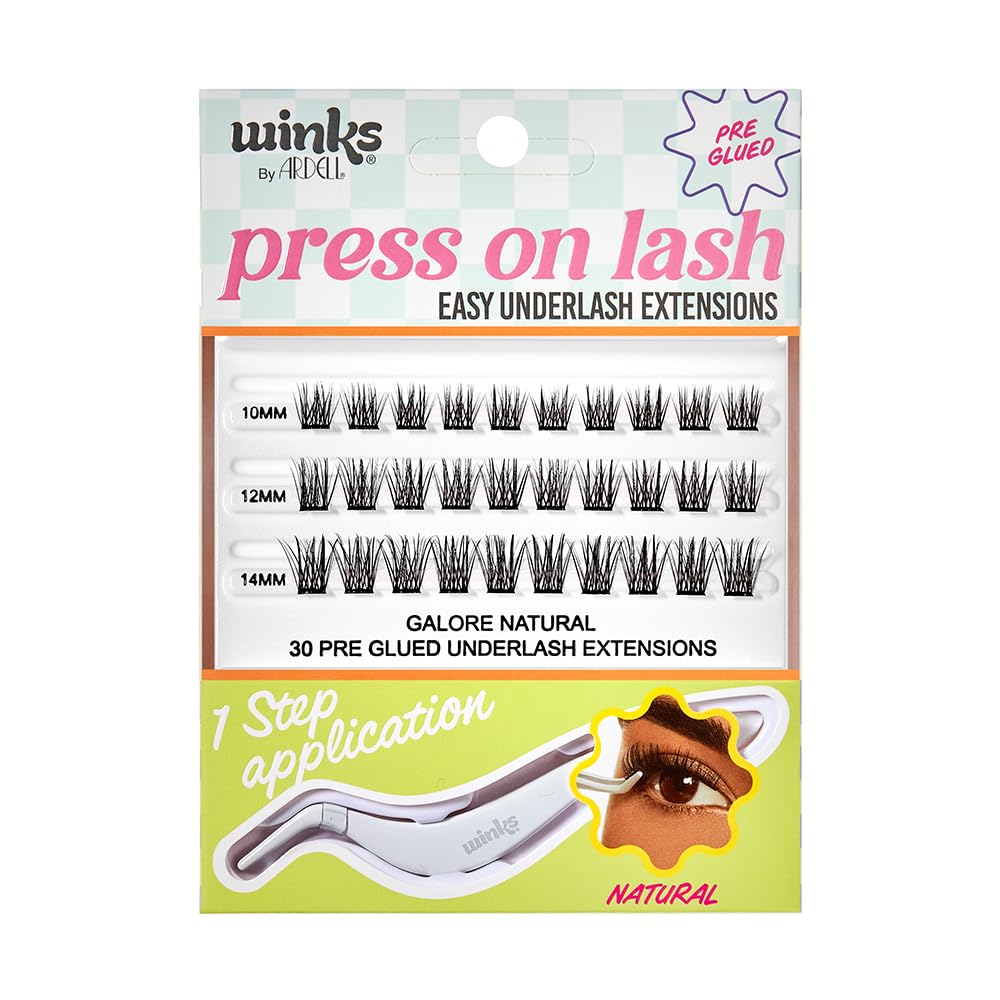 Extensiones Underlash Ardell Winks Press On, Prepegadas En Color Natural - Venta Internacional.