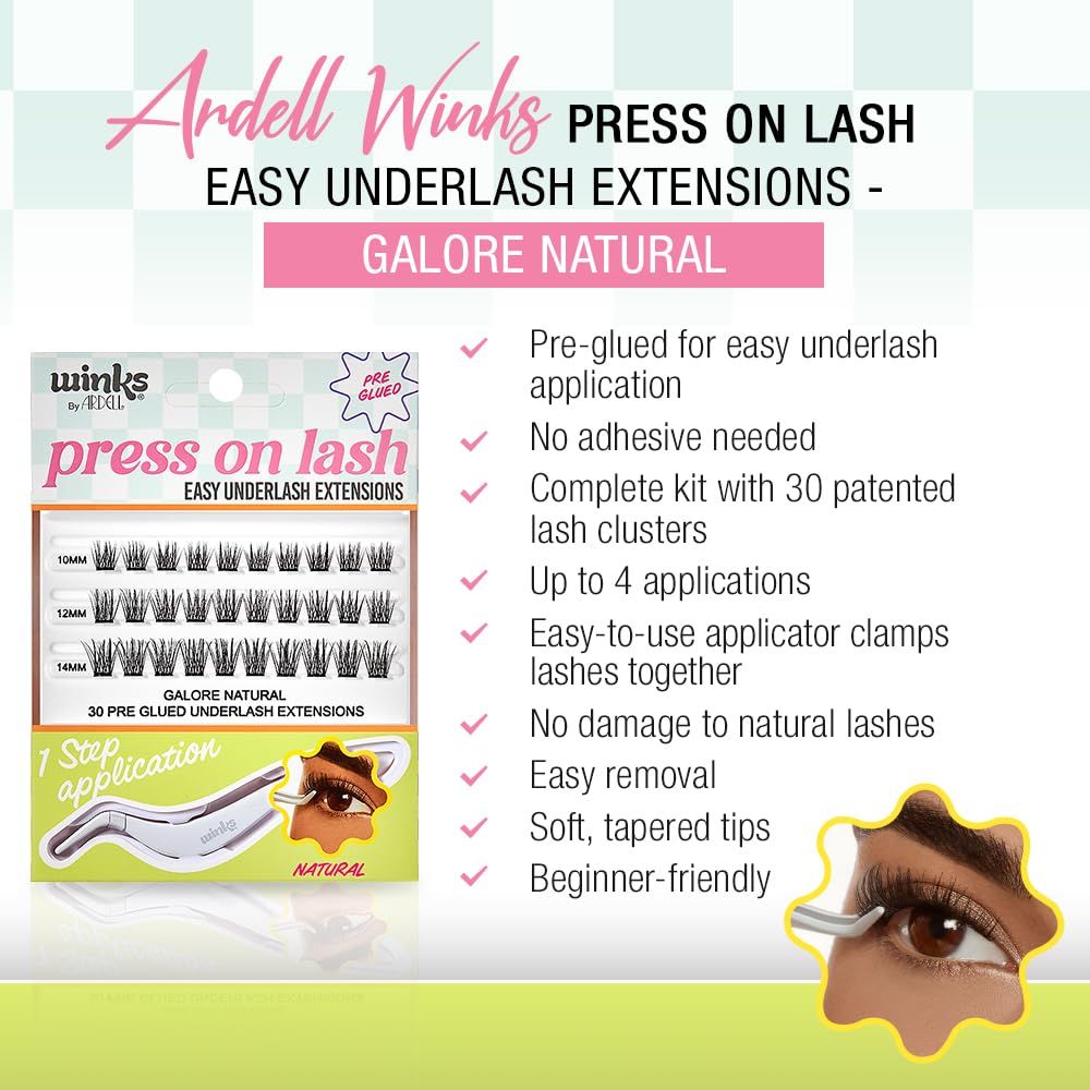 Foto 3 pulgar | Extensiones Underlash Ardell Winks Press On, Prepegadas En Color Natural - Venta Internacional.