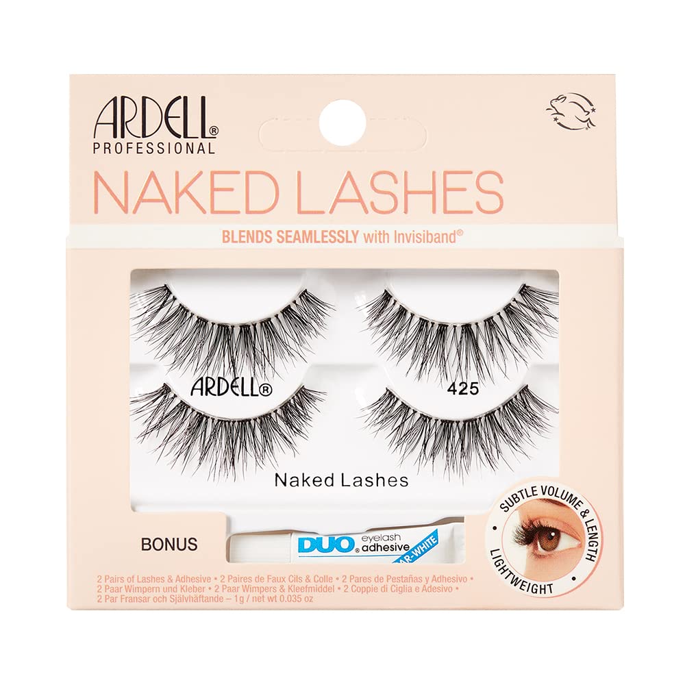 Pestañas Postizas Ardell Naked Lashes 425, Volumen Sutil, 2 Pares - Venta Internacional.