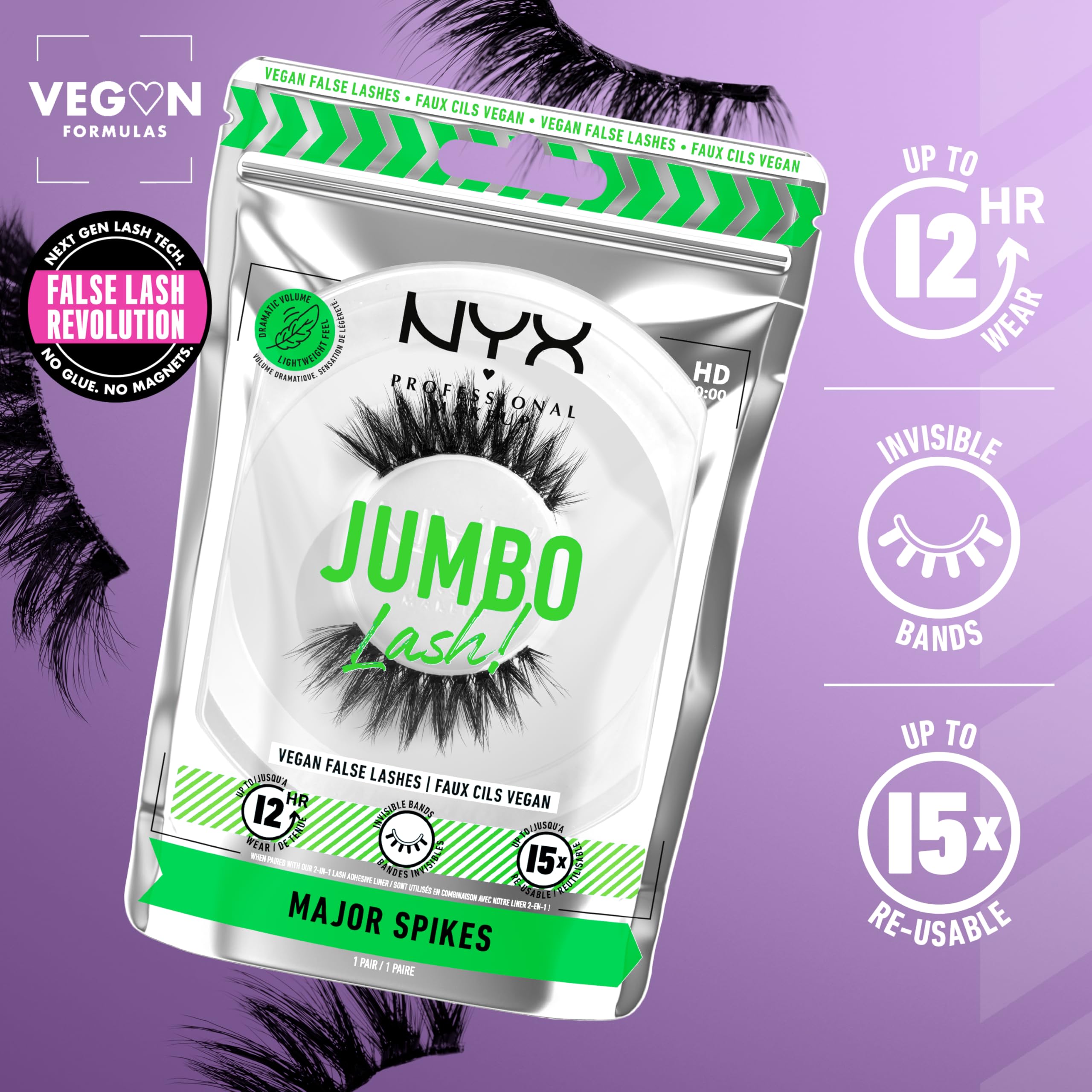 Foto 3 pulgar | Pestañas Postizas Nyx Professional Makeup Jumbo Lash! ¡picos Principales! - Venta Internacional.