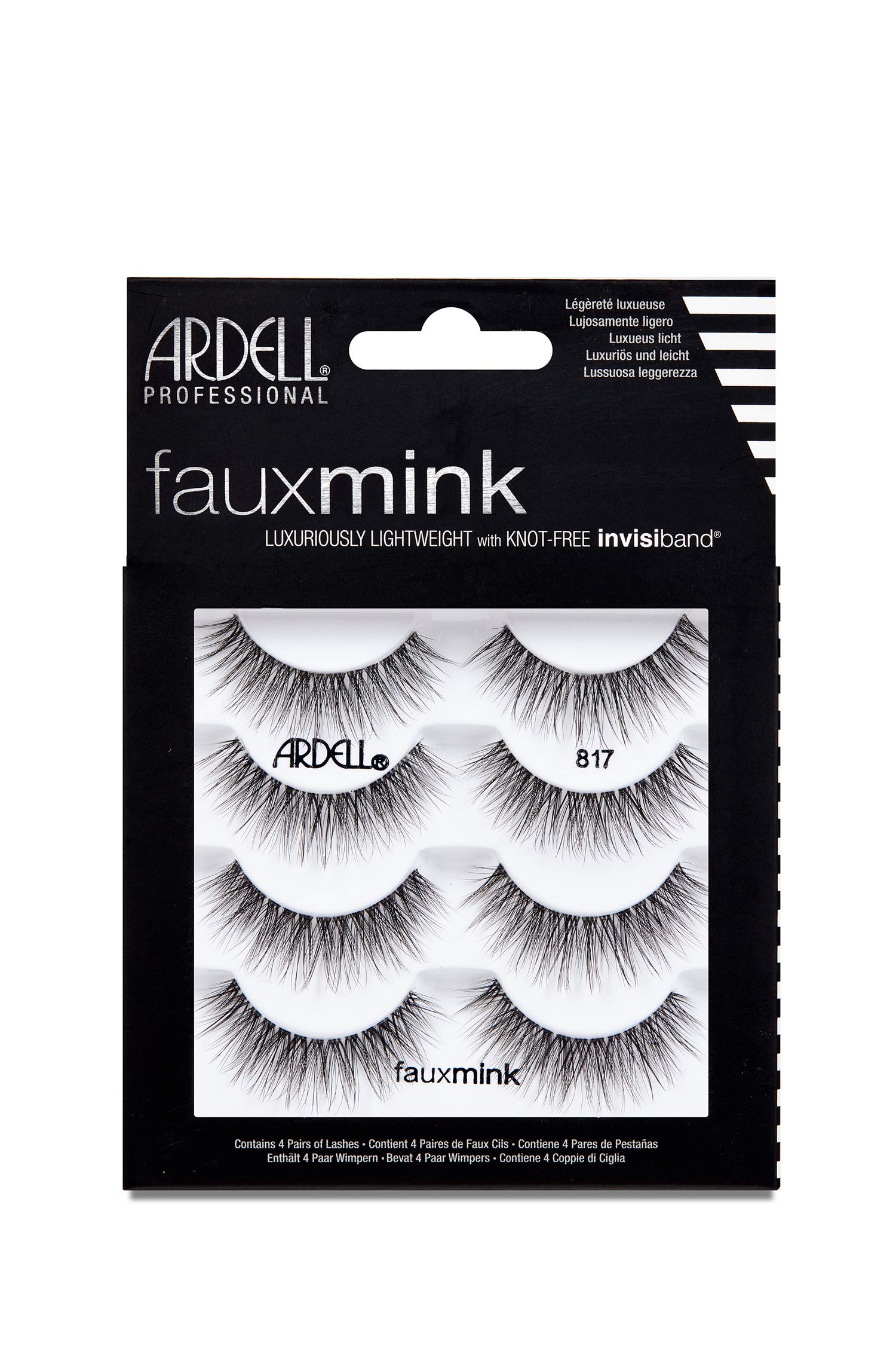 Foto 1 | Pestañas Postizas Ardell Faux Mink 817, Paquete Múltiple De 4 Pares - Venta Internacional.