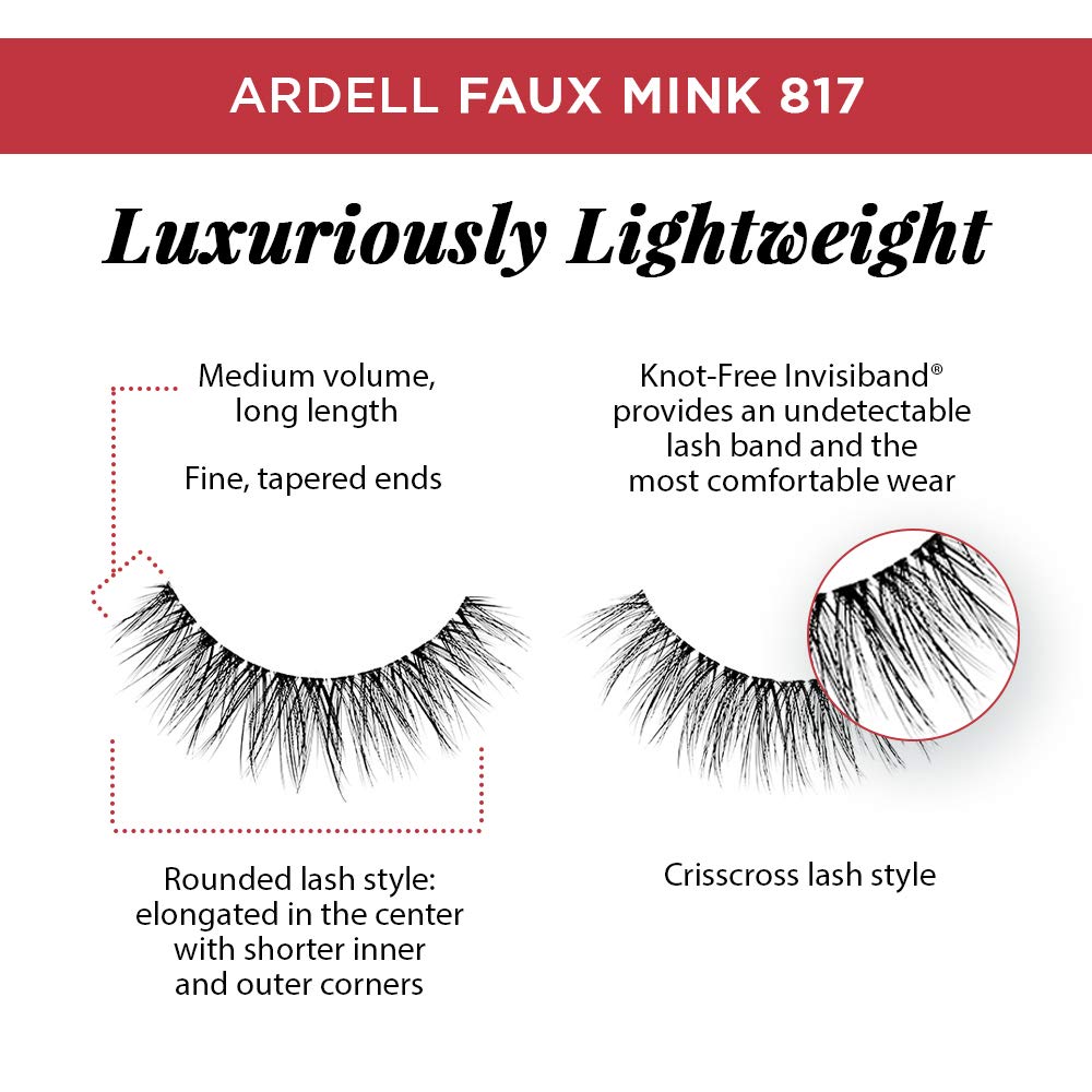 Foto 3 | Pestañas Postizas Ardell Faux Mink 817, Paquete Múltiple De 4 Pares - Venta Internacional.