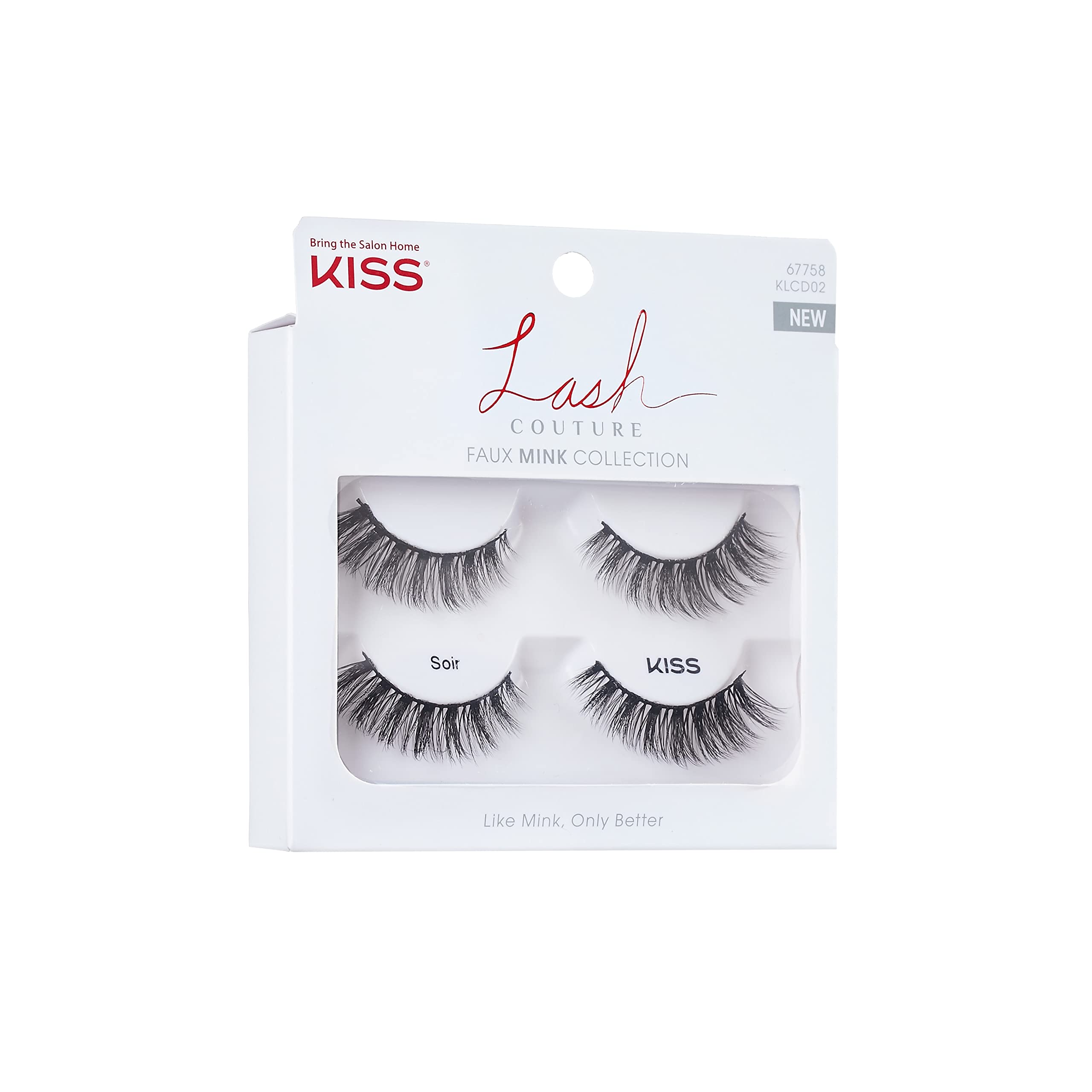 Foto 3 pulgar | Pestañas Postizas Kiss Lash Couture Estilo Visón Sintético Soir, 2 Pares - Venta Internacional.