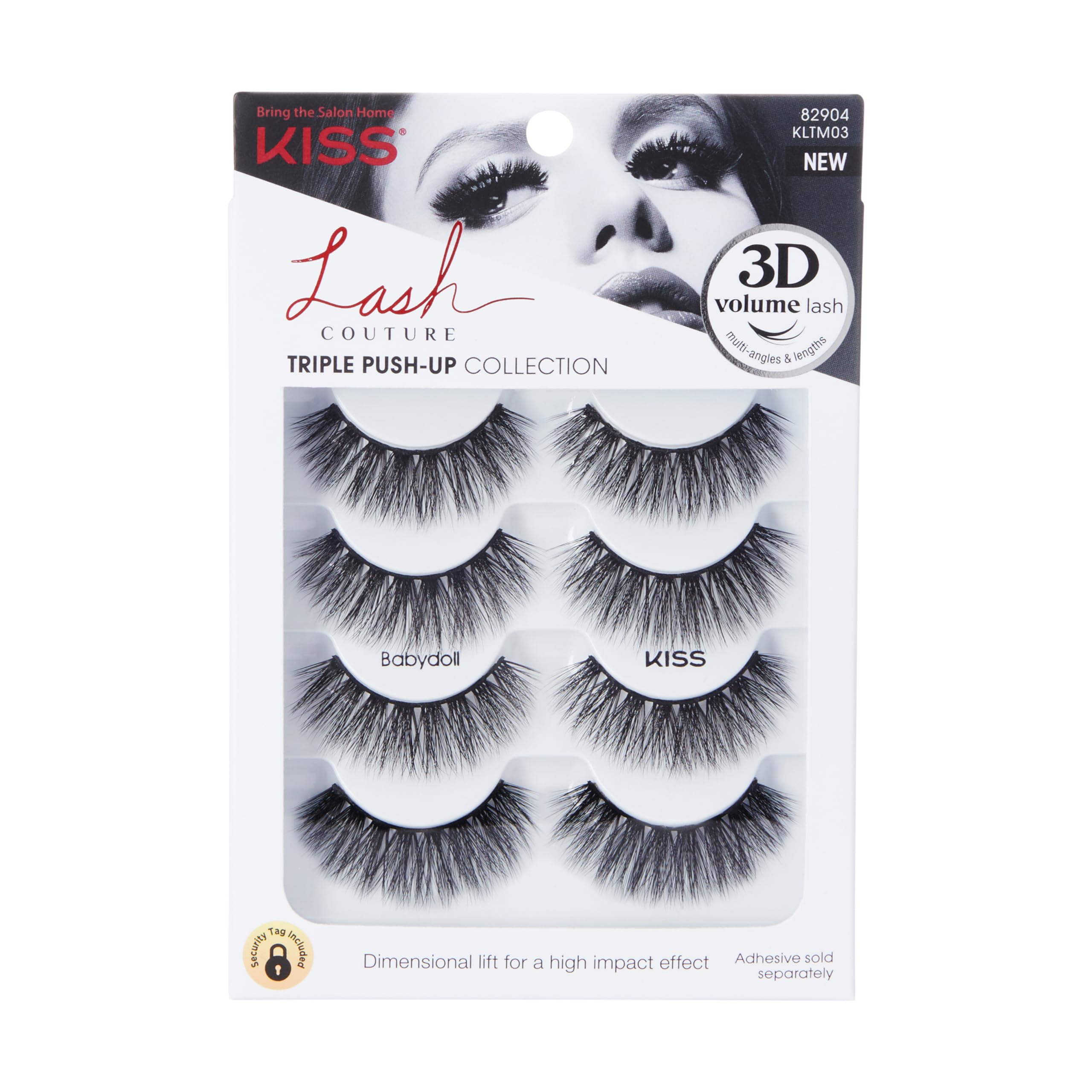 Foto 2 pulgar | Babydoll Kiss Lash Couture Con Triple Flexión De Pestañas Postizas X4 - Venta Internacional.