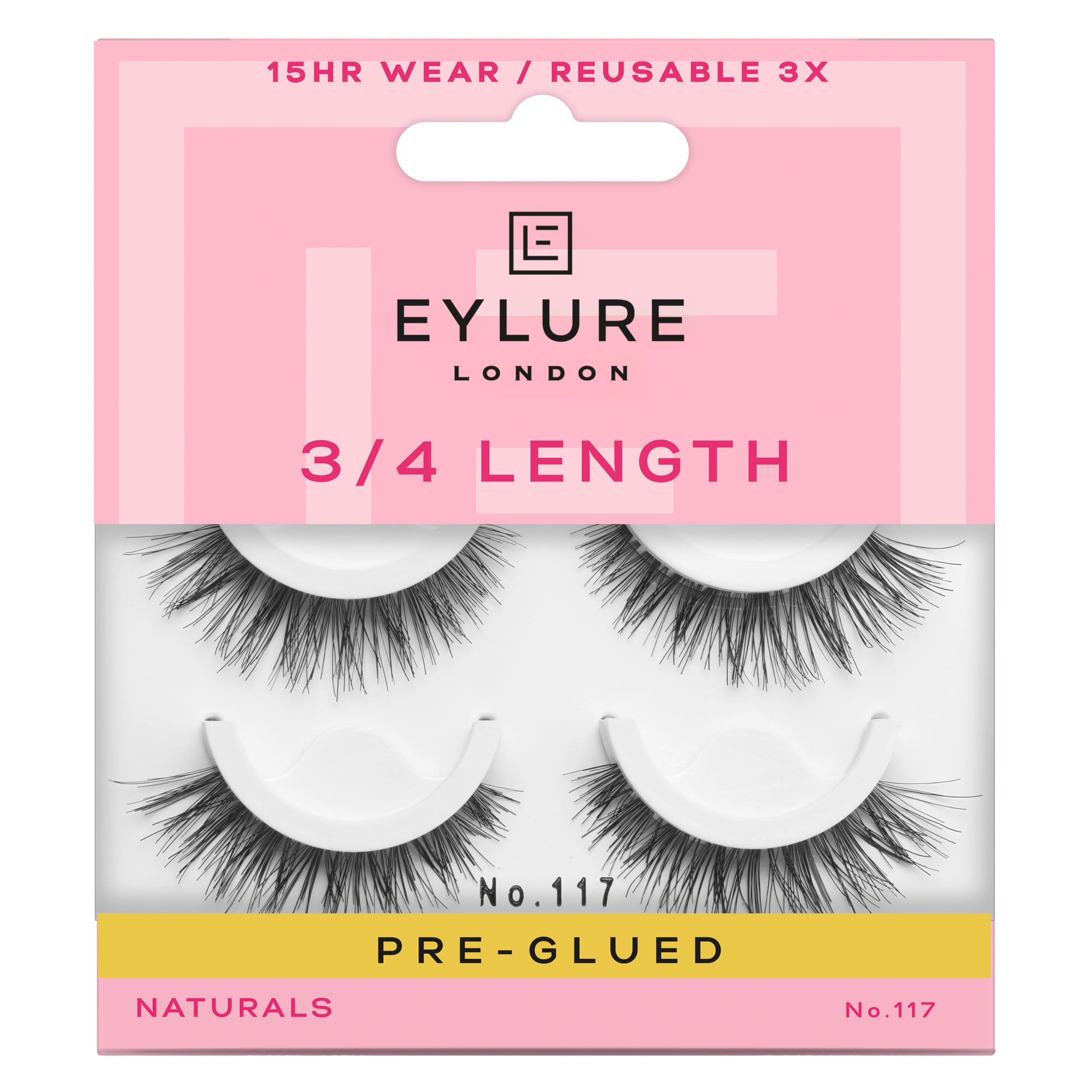 Eyelashes Eylure, Prepegadas, Con Textura Ligera Y Tenue, Número 117, Paquete Doble - Venta Internacional.