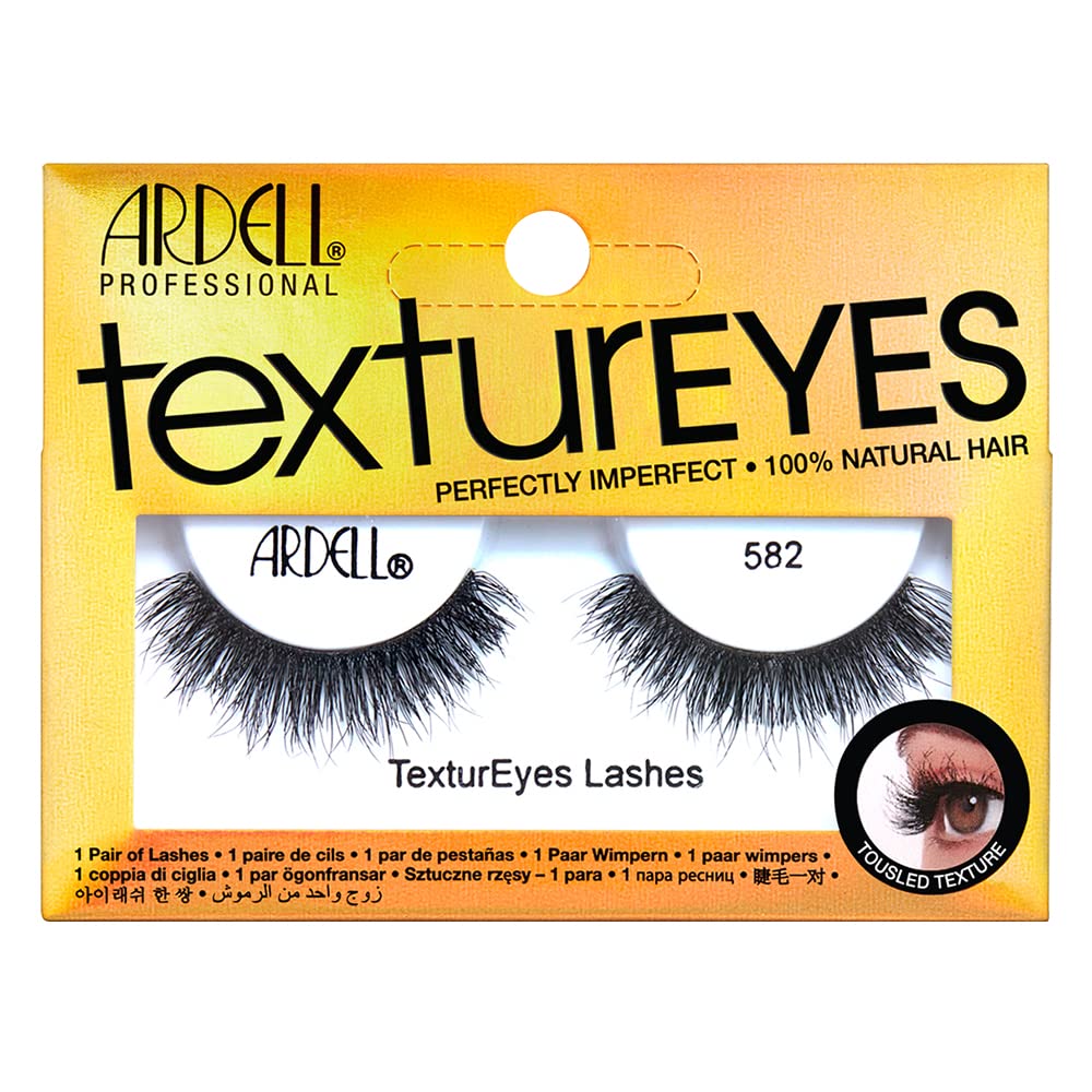 Pestañas Postizas Ardell Textureyes 582, 100% Cabello Humano, 1 Par - Venta Internacional.