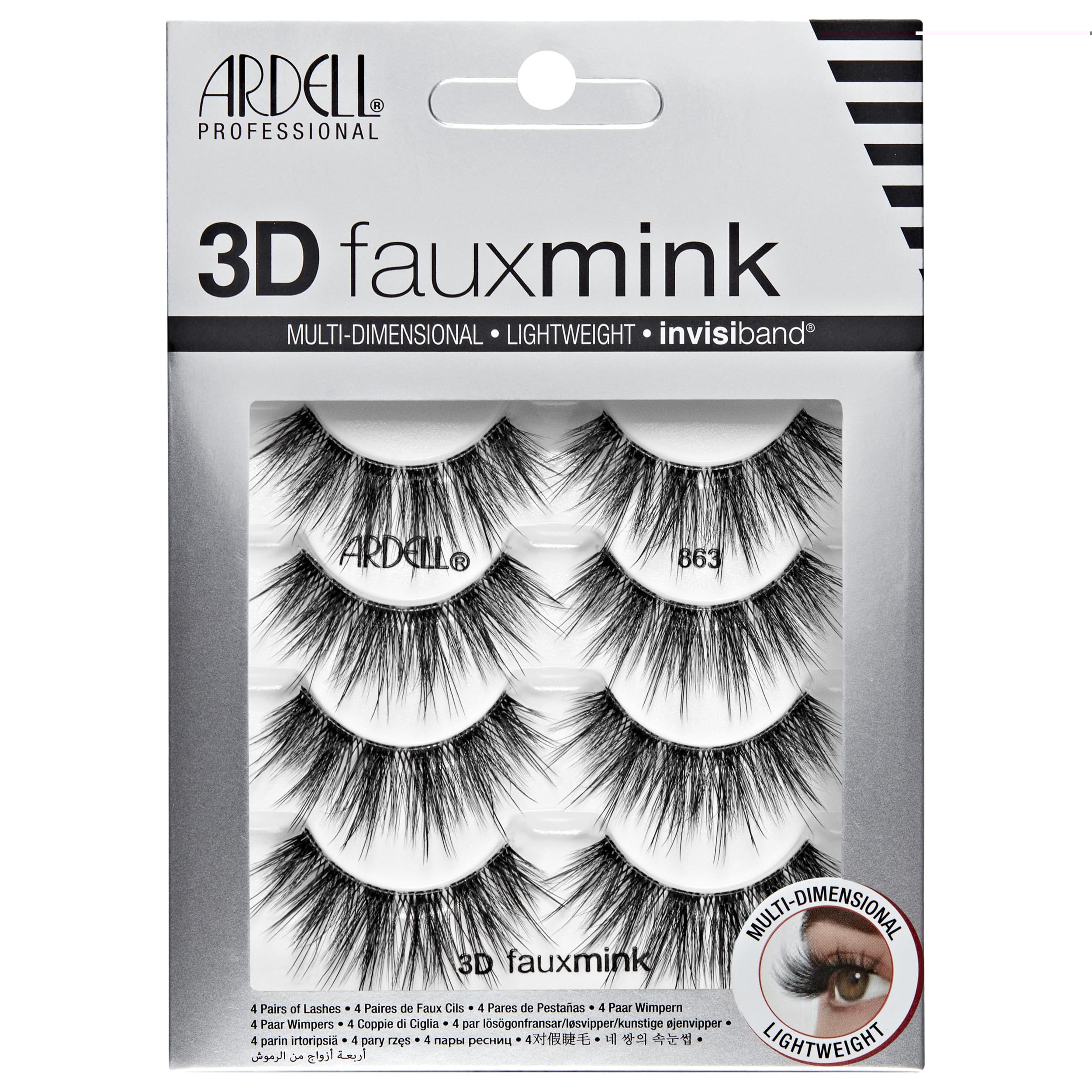 Foto 2 pulgar | Pestañas Postizas Ardell 3d Faux Mink 863, 4 Pares - Venta Internacional.
