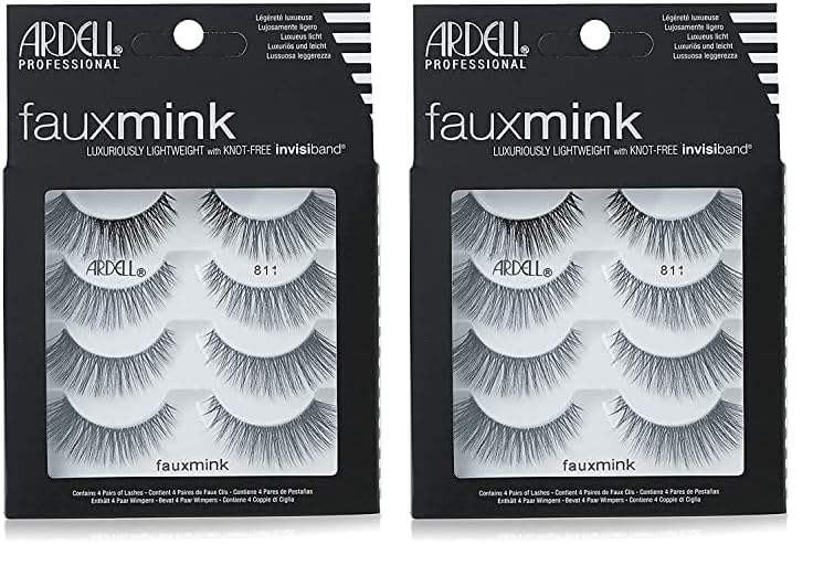 Pestañas Postizas Ardell Faux Mink 811, Paquete Múltiple De 4 Unidades (paquete De 2) - Venta Internacional.