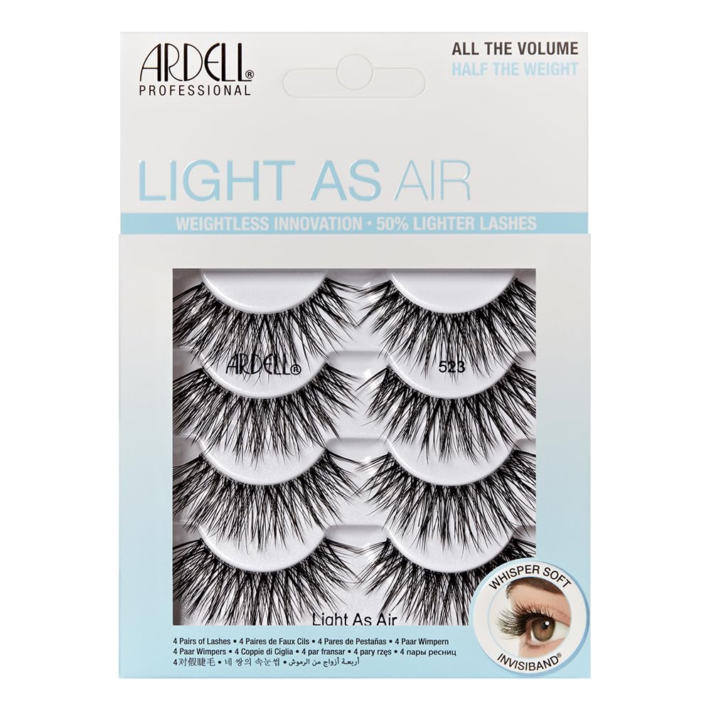 Pestañas Postizas Ardell Light As Air 523, 4 Pares En Un Paquete - Venta Internacional.