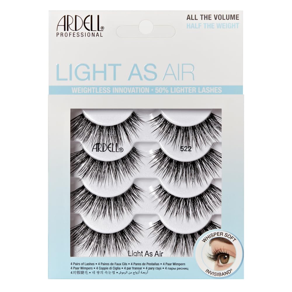 Pestañas Postizas Ardell Light As Air 522, 4 Pares En Un Paquete - Venta Internacional.