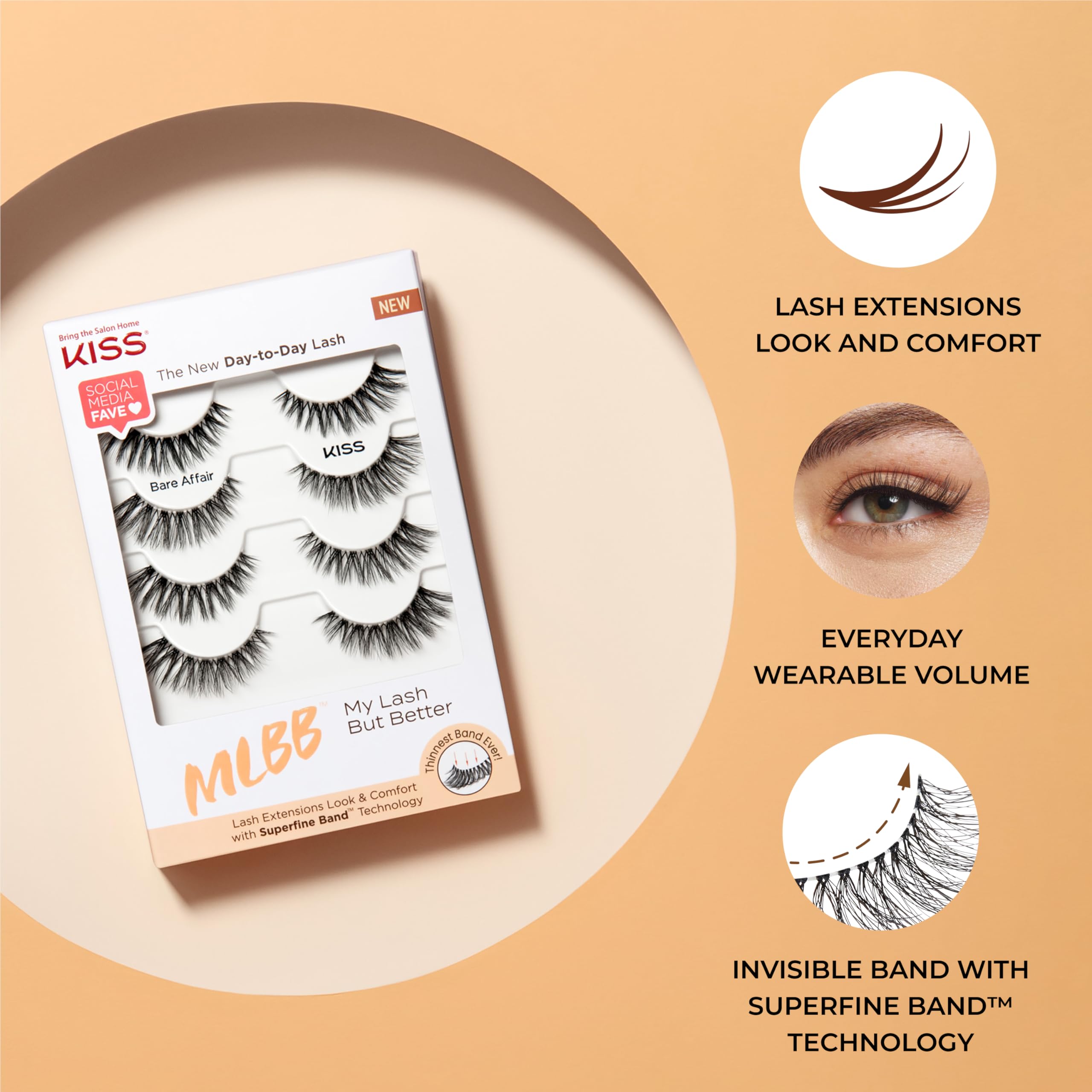 Foto 5 pulgar | Pestañas Postizas Kiss My Lash But Better «blessed» 12 Mm - Venta Internacional.