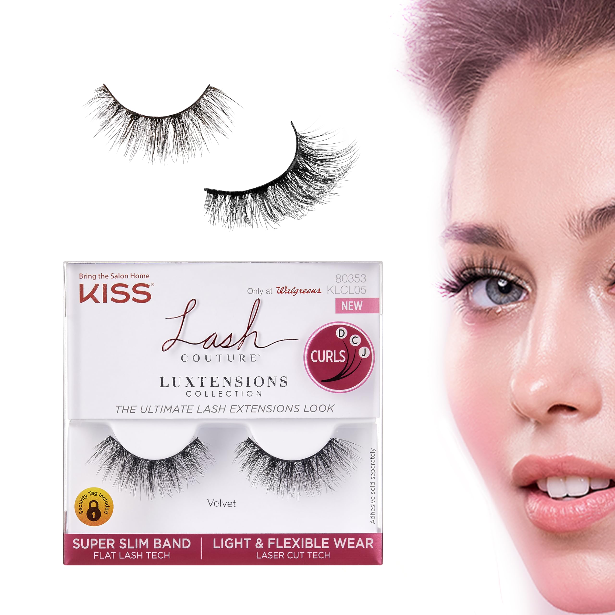 Foto 2 pulgar | Pestañas Postizas Kiss Lash Couture Luxtension 'velvet' 12 Mm - Venta Internacional.