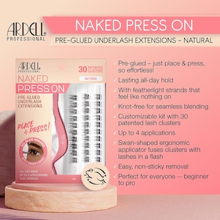 Foto 3 | Extensiones Underlash Ardell Naked Press On, Prepegadas En Color Natural - Venta Internacional.