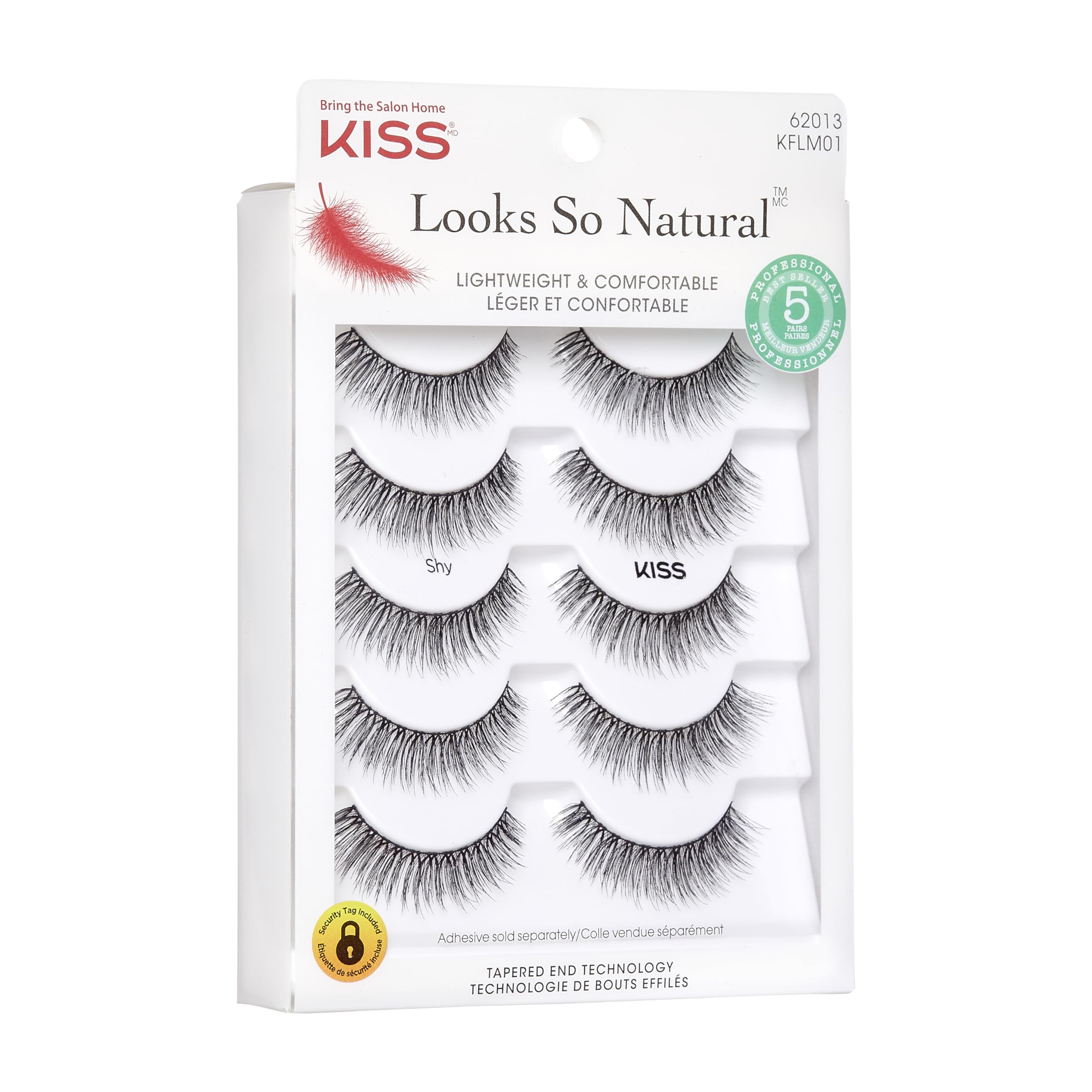 Foto 2 | Pestañas Postizas Kiss Looks So Natural Shy' De 12 Mm, 5 Pares, 2 Unidades - Venta Internacional.