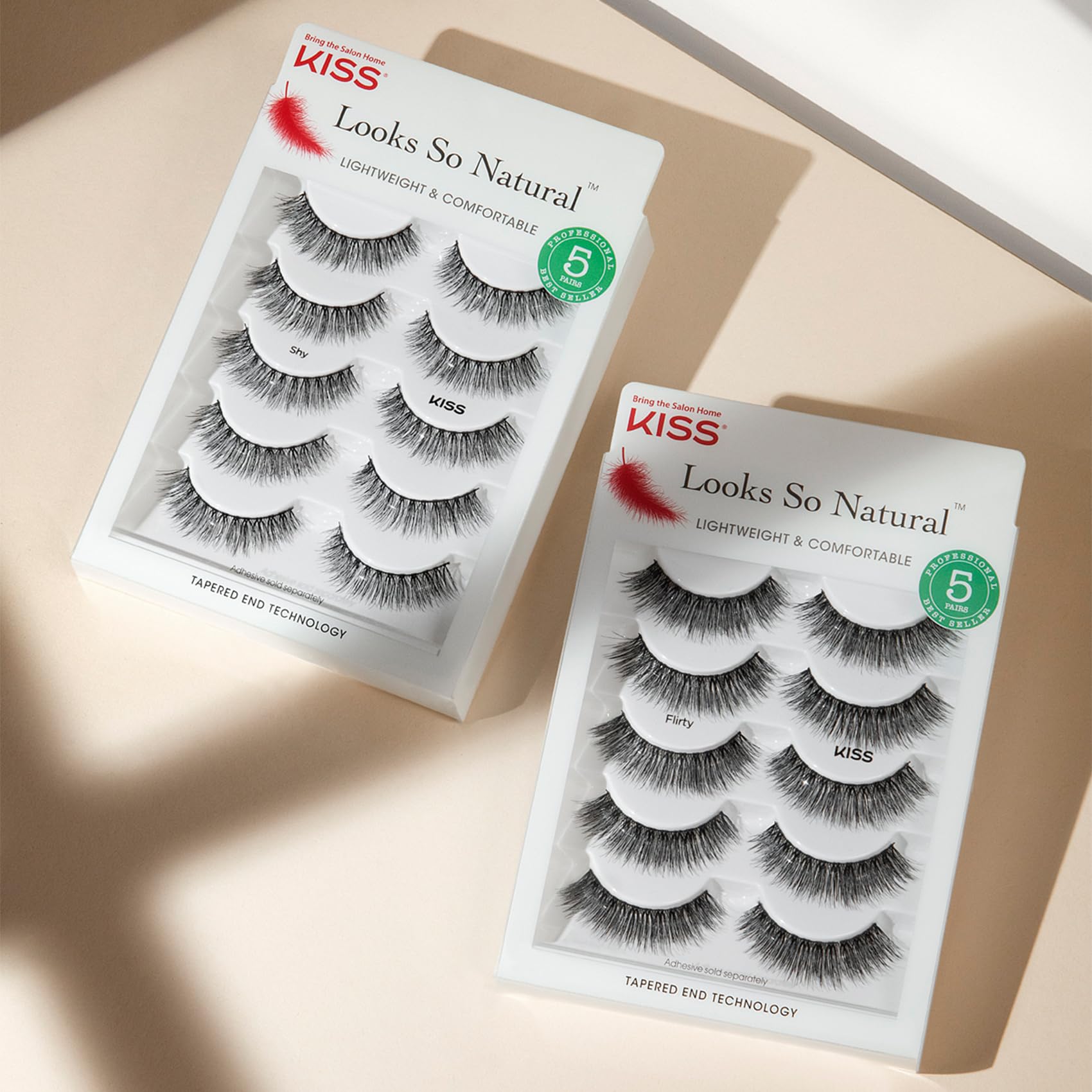 Foto 5 | Pestañas Postizas Kiss Looks So Natural Shy' De 12 Mm, 5 Pares, 2 Unidades - Venta Internacional.