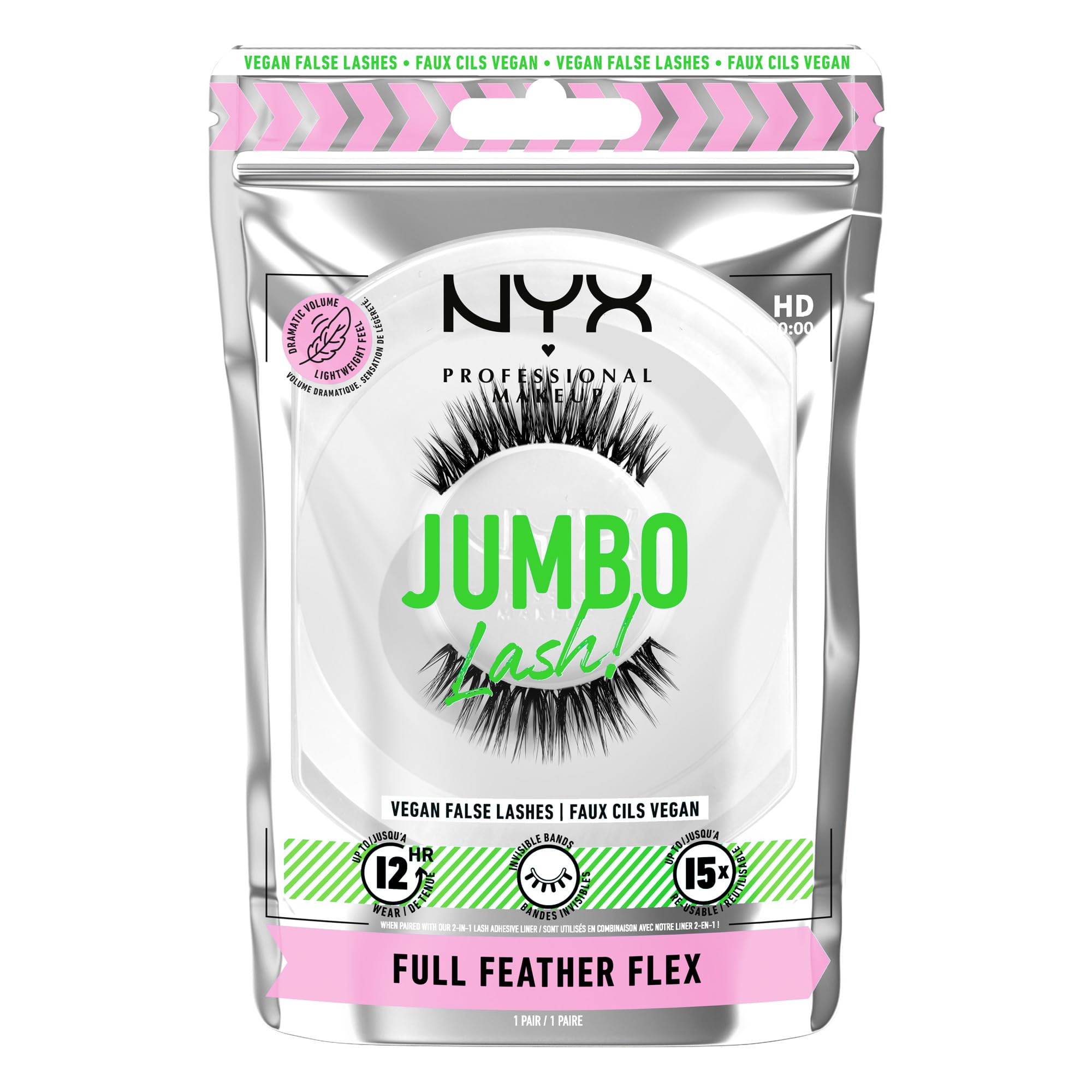 Pestañas Postizas Nyx Professional Makeup Jumbo Lash! ¡vegano - Venta Internacional.