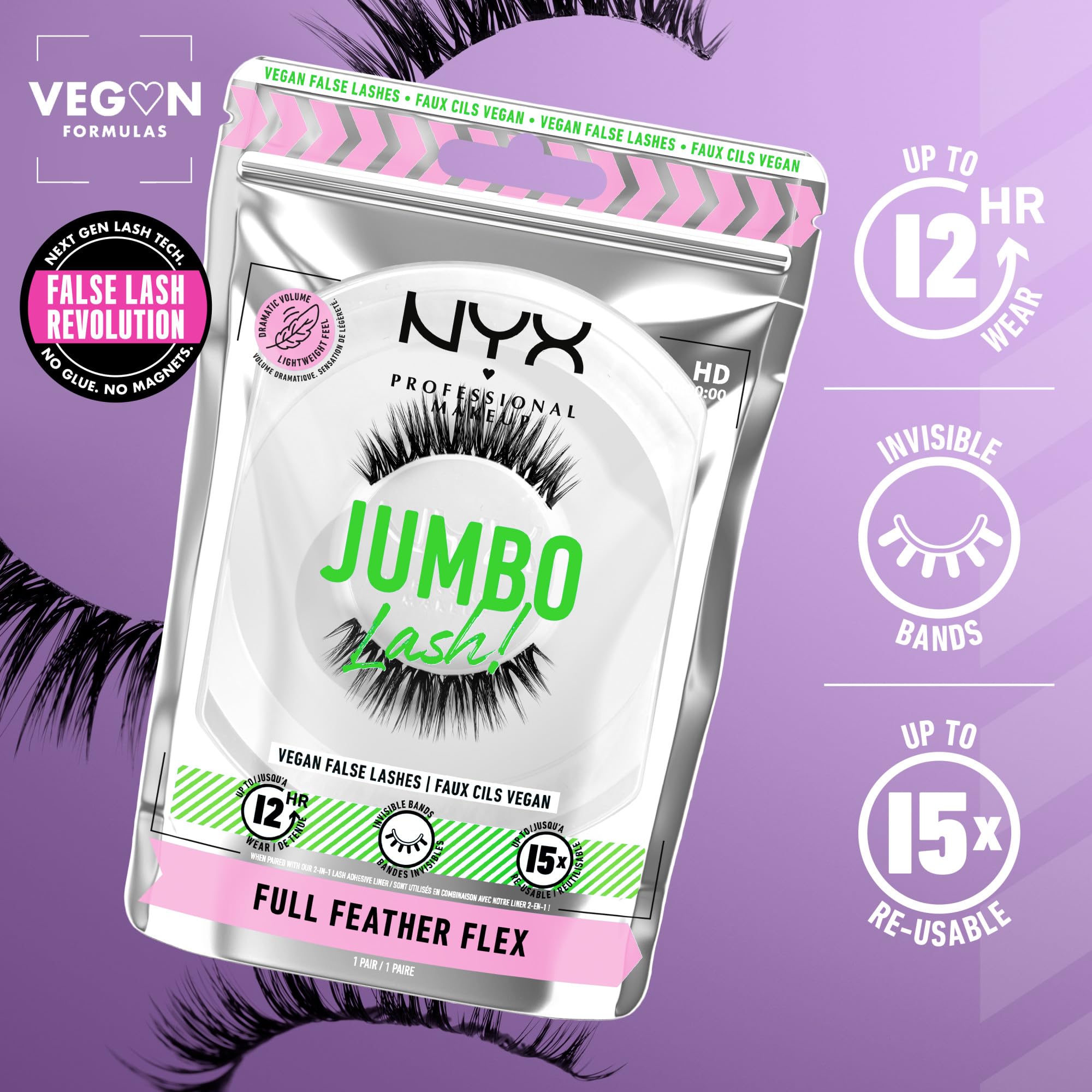 Foto 5 pulgar | Pestañas Postizas Nyx Professional Makeup Jumbo Lash! ¡vegano - Venta Internacional.